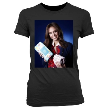 Jessica Alba Women's Junior Cut Crewneck T-Shirt