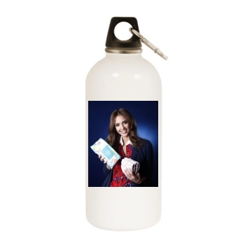 Jessica Alba White Water Bottle With Carabiner