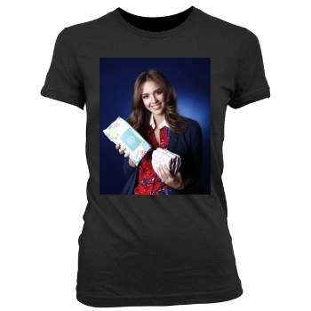 Jessica Alba Women's Junior Cut Crewneck T-Shirt