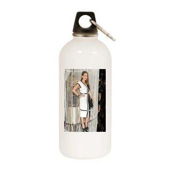 Jessica Alba White Water Bottle With Carabiner