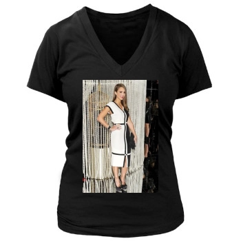 Jessica Alba Women's Deep V-Neck TShirt