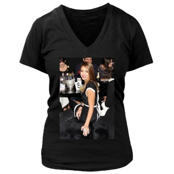 Jessica Alba Women's Deep V-Neck TShirt