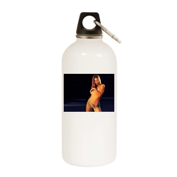 Jessica Biel White Water Bottle With Carabiner