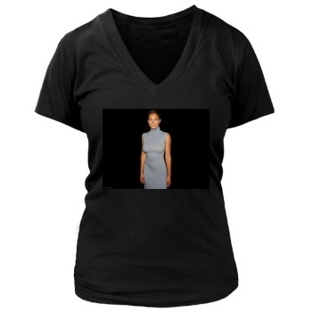 Jessica Biel Women's Deep V-Neck TShirt