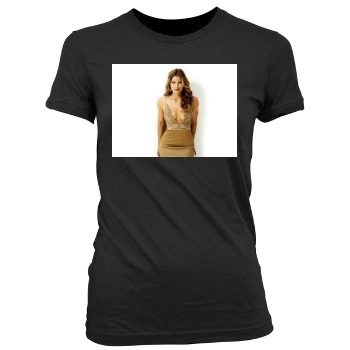 Jessica Biel Women's Junior Cut Crewneck T-Shirt