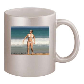 Jessica Biel 11oz Metallic Silver Mug