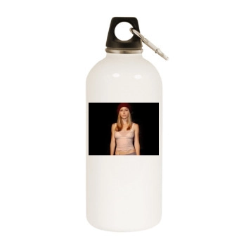 Jessica Biel White Water Bottle With Carabiner