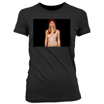 Jessica Biel Women's Junior Cut Crewneck T-Shirt