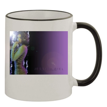 Jessica Biel 11oz Colored Rim & Handle Mug