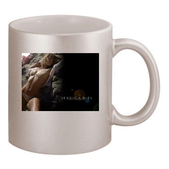 Jessica Biel 11oz Metallic Silver Mug