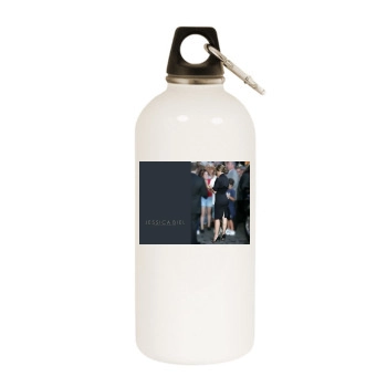 Jessica Biel White Water Bottle With Carabiner