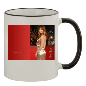 Jessica Biel 11oz Colored Rim & Handle Mug