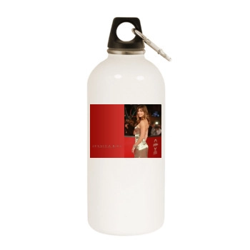 Jessica Biel White Water Bottle With Carabiner