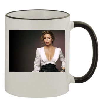 Jessica Biel 11oz Colored Rim & Handle Mug