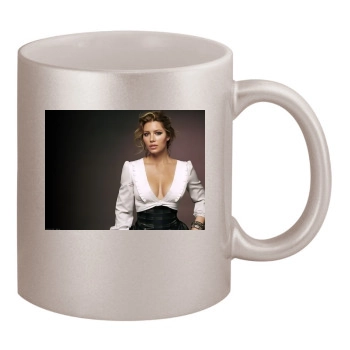 Jessica Biel 11oz Metallic Silver Mug