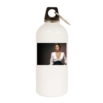 Jessica Biel White Water Bottle With Carabiner