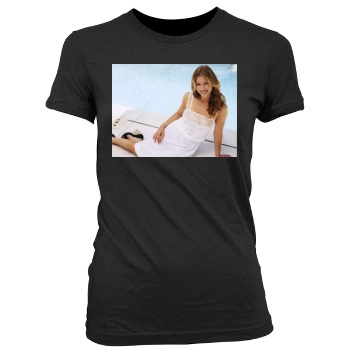 Jessica Biel Women's Junior Cut Crewneck T-Shirt