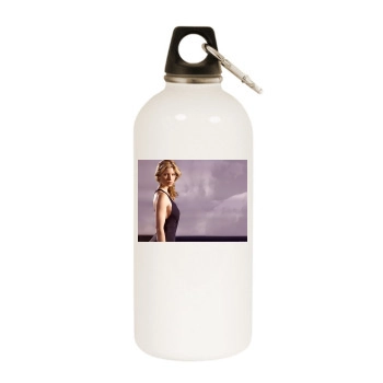 Jessica Biel White Water Bottle With Carabiner