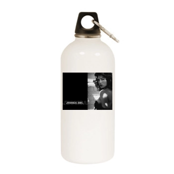 Jessica Biel White Water Bottle With Carabiner