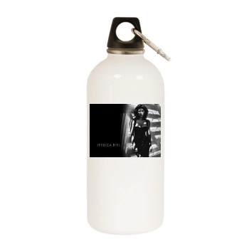 Jessica Biel White Water Bottle With Carabiner