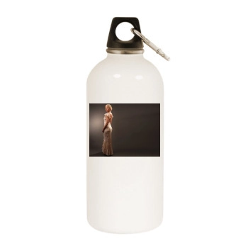 Jessica Biel White Water Bottle With Carabiner