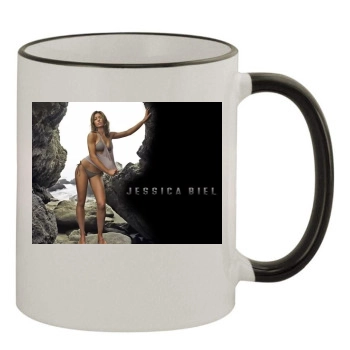 Jessica Biel 11oz Colored Rim & Handle Mug