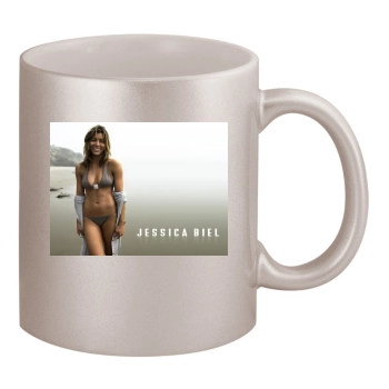 Jessica Biel 11oz Metallic Silver Mug