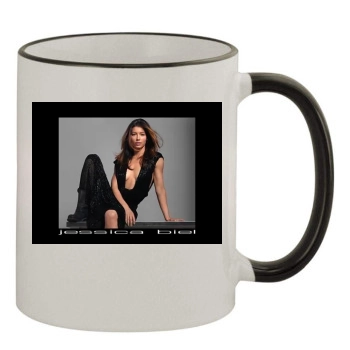 Jessica Biel 11oz Colored Rim & Handle Mug