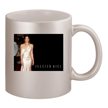 Jessica Biel 11oz Metallic Silver Mug