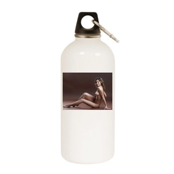 Jessica Biel White Water Bottle With Carabiner