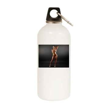 Jessica Biel White Water Bottle With Carabiner