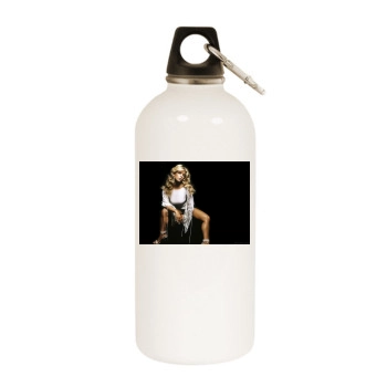 Jessica Simpson White Water Bottle With Carabiner