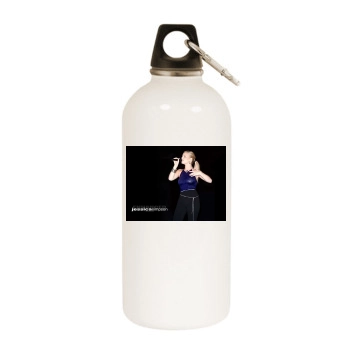 Jessica Simpson White Water Bottle With Carabiner