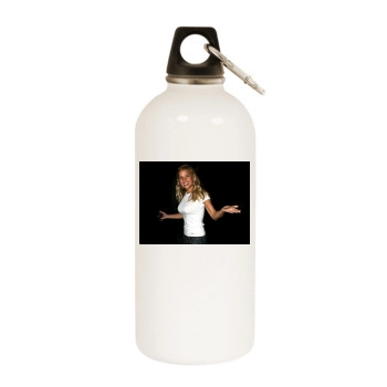 Jessica Simpson White Water Bottle With Carabiner