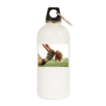 Jessica Simpson White Water Bottle With Carabiner