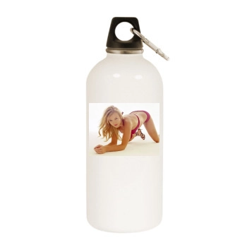 Joanna Krupa White Water Bottle With Carabiner