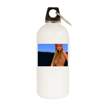 Joanna Krupa White Water Bottle With Carabiner