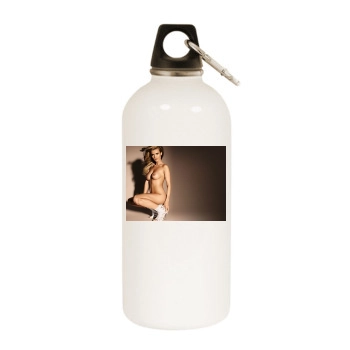 Joanna Krupa White Water Bottle With Carabiner