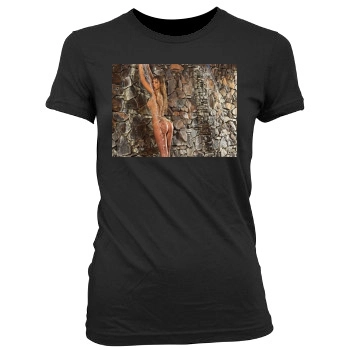 Joanna Krupa Women's Junior Cut Crewneck T-Shirt