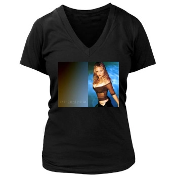 Katherine Heigl Women's Deep V-Neck TShirt