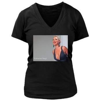 Katherine Heigl Women's Deep V-Neck TShirt