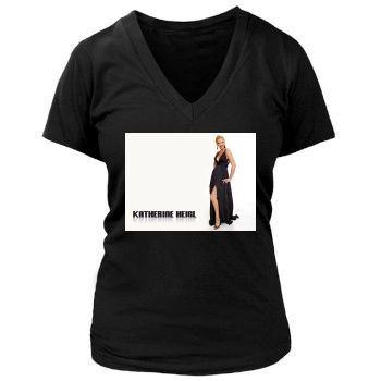 Katherine Heigl Women's Deep V-Neck TShirt