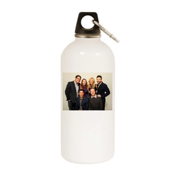 Malin Akerman White Water Bottle With Carabiner