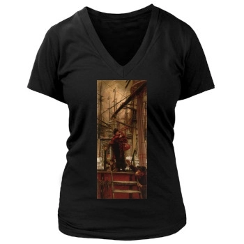 James Tissot Women's Deep V-Neck TShirt