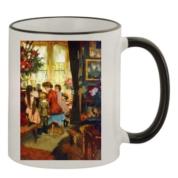 James Tissot 11oz Colored Rim & Handle Mug