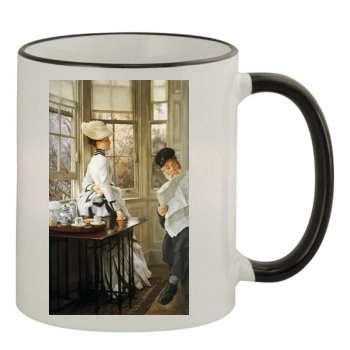 James Tissot 11oz Colored Rim & Handle Mug