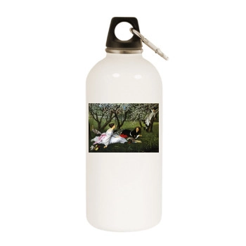 James Tissot White Water Bottle With Carabiner
