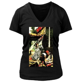 James Tissot Women's Deep V-Neck TShirt