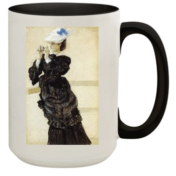 James Tissot 15oz Colored Inner & Handle Mug