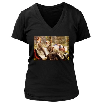 James Tissot Women's Deep V-Neck TShirt